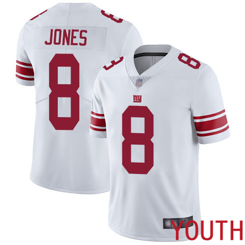 Youth New York Giants #8 Daniel Jones White Vapor Untouchable Limited Player Football NFL Jersey